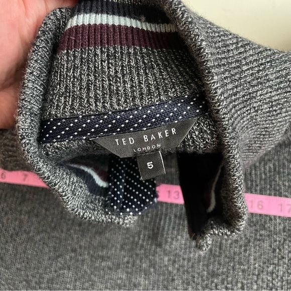Ted Baker London Lohas Half Zip Pullover Sweater Gray Size 5 US Men’s Size XL - Picture 4 of 8